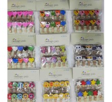 10'lu Şekilli Ahşap Mandallar 3.5cm (10'lu Set-10 Paket)