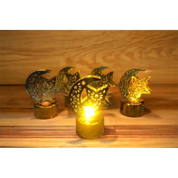 12 li Ramazan Ayaklı Led Işık Gold Renk Gün Işığı MZ6200-231