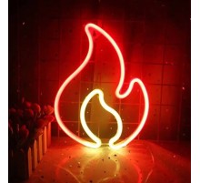 Duvara Asmalı Neon Alev 30 × 23 Cm