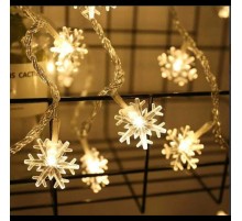 Kar Tanesi 5m 28 Led Gün Işığı Kar Tanesi 4 Cm Pilli 2 Kademeli