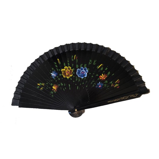 toptan-xml-dropshipping-Bambu Çift Taraflı Siyah Yelpaze 12 li Paket