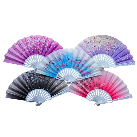 toptan-xml-dropshipping-Plastik Kumaş Yelpaze 12 li Karışık OB-047