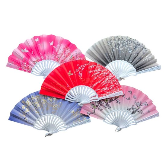 toptan-xml-dropshipping-Plastik Kumaş Yelpaze 12 li Karışık OB-049