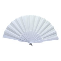 Plastik Düz Kumaş Yelpaze 12 li Beyaz