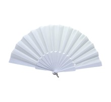 Plastik Düz Kumaş Yelpaze 12 li Beyaz