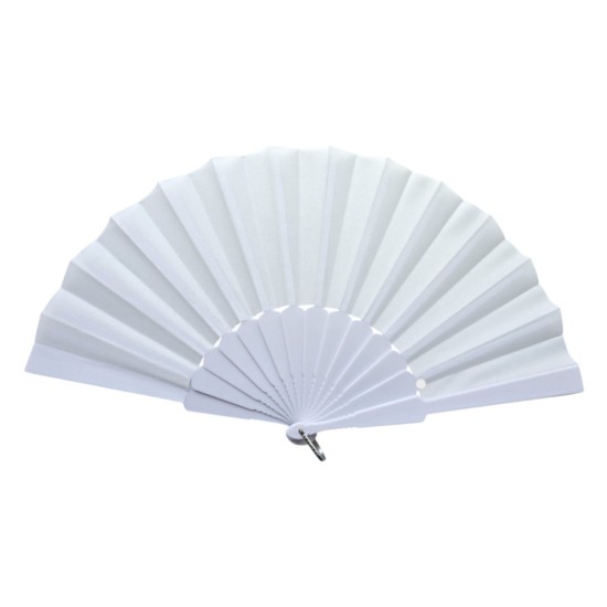 toptan-xml-dropshipping-Plastik Düz Kumaş Yelpaze 12 li Beyaz