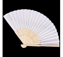 Ahşap Beyaz Kağıt Yelpaze