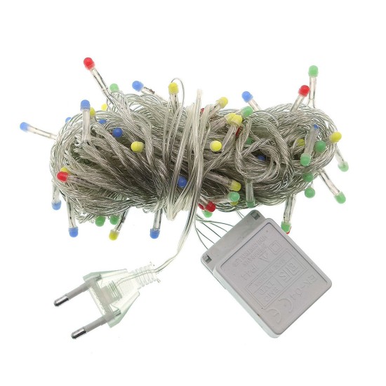 toptan-xml-dropshipping-10 M 100 Led Damla Uçlu Led Işık Kırmızı Işık Şeffaf Kablo