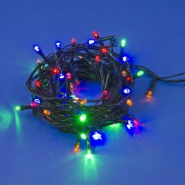 10 M 100 Led Pilli 2 Kademeli RGB Işık Siyah Kablo