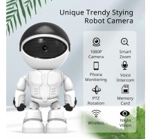Robot Görünümlü 360 Derece Dönebilen Kablosuz Akıllı Ip Kamera A160
