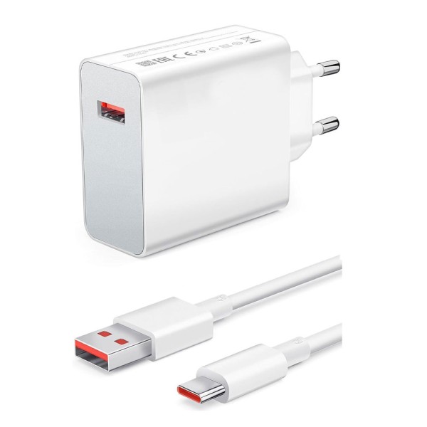 toptan-xml-dropshipping-120Watt Turbo 1 x USB-A 1 Mt A to C Kablolu Duvar Şarj Aleti AC109