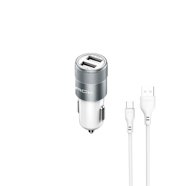 toptan-xml-dropshipping-2.1A 10 Watt 2 x USB 1 Mt Type-C Kablo Araç İçi Şarj AC38