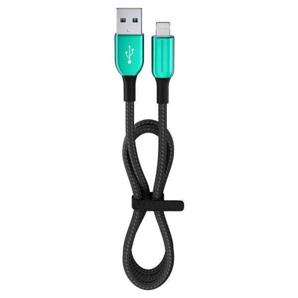 toptan-xml-dropshipping-12 Watt 2.4A Usb-A To Lightning 1.2M Hızlı Şarj Kablosu Yeşil FC35