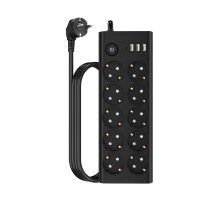 Çoklu Priz 10 lu + 3 USB + 1 Type-C 3680W 16A Anahtarlı Akım Korumalı Uzatma Prizi (2 Metre Kablo) FTR14