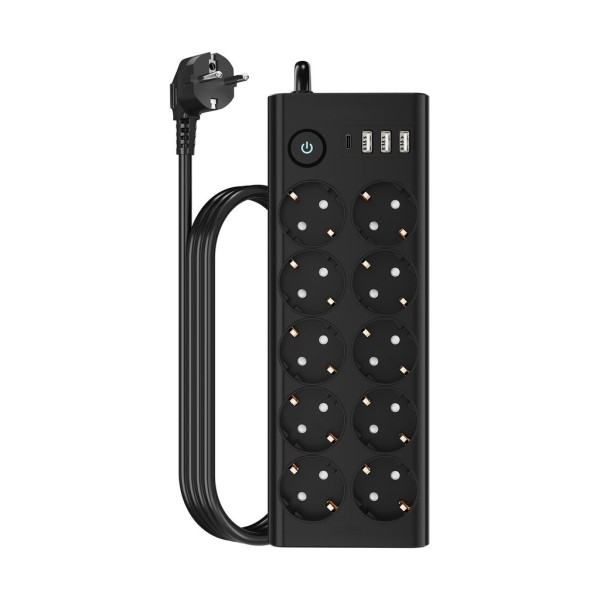 toptan-xml-dropshipping-Çoklu Priz 10 lu + 3 USB + 1 Type-C 3680W 16A Anahtarlı Akım Korumalı Uzatma Prizi (2 Metre Kablo) FTR14