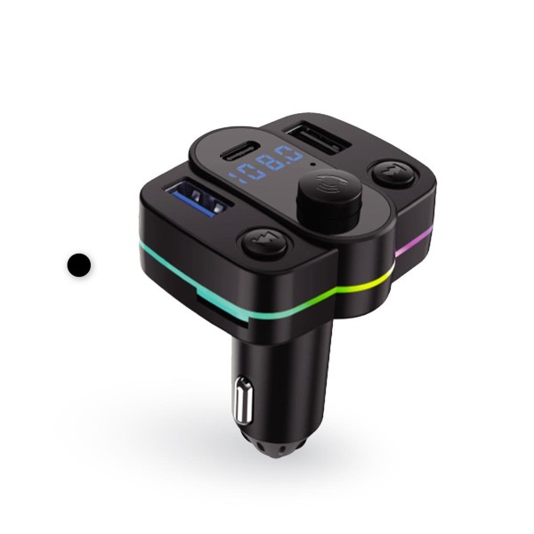 toptan-xml-dropshipping-FM Transmitter Müzik Oynatıcı Kablosuz Bağlantı + Araç Şarjı RGB Type-C AFT11