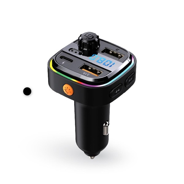 toptan-xml-dropshipping-3.1A FM Transmitter Müzik Oynatıcı Kablosuz Bağlantı + Araç Şarjı RGB Type-C AFT13