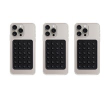 Telefon Arkası Silikon Vantuz Güçlü Tutucu Siyah 3 Adet