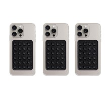 Telefon Arkası Silikon Vantuz Güçlü Tutucu Siyah 3 Adet