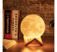 3D LED Ay Gece Lambası Aydınlatma Sarj Edilebilir Lamba 15 cm