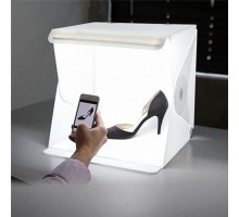 20 x 20 CM Profesyonel Stüdyo Led Işıklı Çift Sıra Ürün Fotoğraf Çekim Çadırı