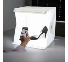 20 x 20 CM Profesyonel Stüdyo Led Işıklı Çift Sıra Ürün Fotoğraf Çekim Çadırı