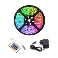 Rgb Şerit 5 Metre 16 Renkli Kumandalı Adaptörlü Çift Taraflı Bant