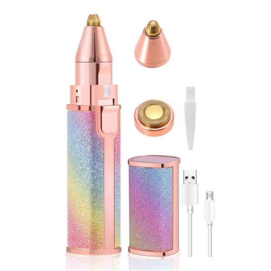 toptan-xml-dropshipping-Çift Başlıklı Epilasyon Yüz Çene Işıklı Kıl Tüy Alma Mini Cep Epilasyonu Simli