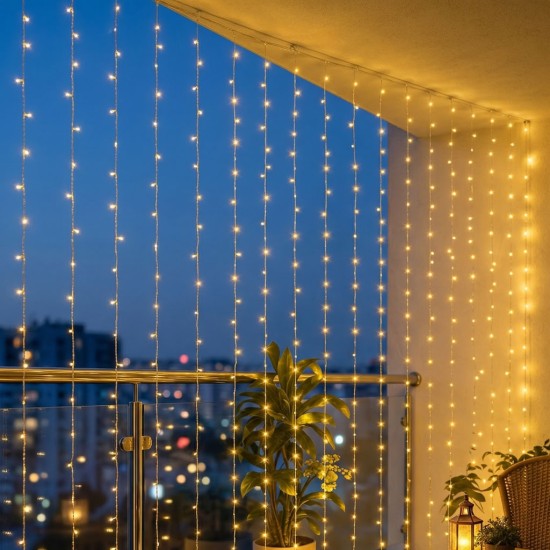 toptan-xml-dropshipping-3x2 M Premium Perde LED - 8 Fonksiyonlu Su Geçirmez İç Dış Mekan Teras Dekor Işıkları