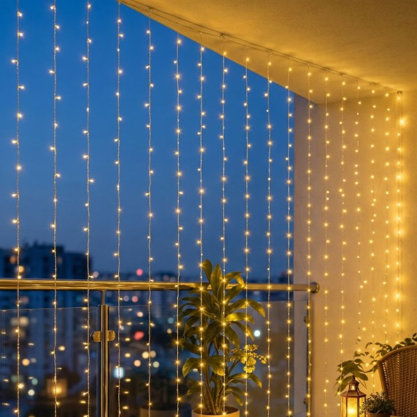 toptan-xml-dropshipping-3x2 M Premium Perde LED - 8 Fonksiyonlu Su Geçirmez İç Dış Mekan Teras Dekor Işıkları