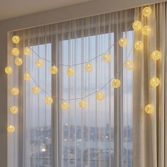 toptan-xml-dropshipping-2 Metre 10’lu Top LED Işık - Pilli Gün Işığı Dekoratif Aydınlatma