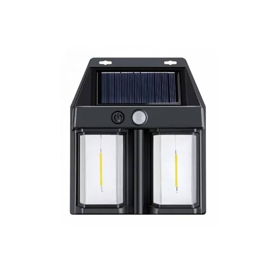 toptan-xml-dropshipping-Rustik Ampul İkili Solar Duvar Aplik Güneş Enerjili Hareket Sensörlü