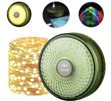 Şarjlı 10 Metre Ledli Şarj Göstergeli 8 Işık Modlu Hareketli Ve Flaşör Modlu Kamp Lambası Led Işık