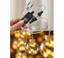 3 Metre 10 Toplu Perde LED Işık - Gün Işığı Şeffaf Dekoratif Aydınlatma - 8 Fonksiyonlu Led