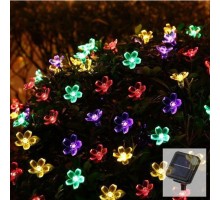 Solar 50 Ledli Çiçekli RGB Bahçe Aydınlatma Dekorasyon Güneş Enerjili