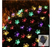 Solar 50 Ledli Çiçekli RGB Bahçe Aydınlatma Dekorasyon Güneş Enerjili