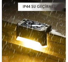 Solar Güneş Enerjili Köşebent  Merdiven Veranda Bahçe Led Lamba 4 Lü Set