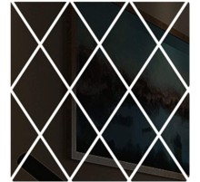 Yapışkanlı Dekoratif Akrilik Ayna Siyah ( 17 Parça )