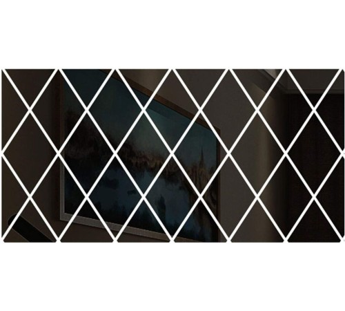 toptan-xml-dropshipping-Yapışkanlı Dekoratif Akrilik Ayna Siyah ( 32 Parça )
