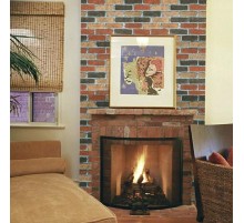 Kırmızı Tuğla Taş Desenli Kendinden Yapışkanlı 3D Duvar Raf Kapı Kaplama Kağıdı 3 Metre 60 Cm