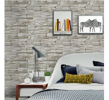 Sarı Tuğla Taş Desenli Kendinden Yapışkanlı 3D Duvar Raf Kapı Kaplama Kağıdı 3 Metre 60 Cm