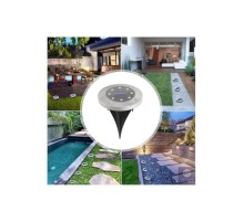 Solar Güneş Enerjili 8 Ledli Kazıklı Çim Zemin Bahçe Aydınlatma 3 W Gün Işığı Sarı Led ( 12 Li Set )