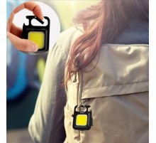 Mini 30 Ledli  Mıknatıslı Anahtarlık Flash Kamp Lambası Askılı Kapak Açacaklı Şarjlı Fener