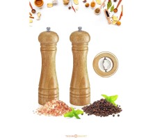 Doğal Ahşap Değirmen Karabiber Tuz Kahve Baharat Öğütücü Manuel El Değirmeni