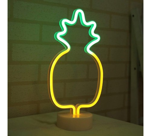 toptan-xml-dropshipping-Ananas Model Neon Led Işıklı Masa Lambası Dekoratif Aydınlatma Gece Lambası