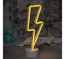 Sarı Şimşek Model Neon Led Işıklı Masa Lambası Dekoratif Aydınlatma Gece Lambası
