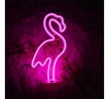 Pembe Flamingo Model Neon Led Işıklı Masa Lambası Dekoratif Aydınlatma Gece Lambası