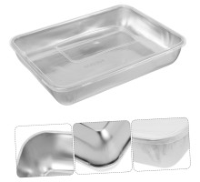 Çok Amaçlı Paslanmaz Çelik Fırın ve Saklama Kabı 25 x 20 x 5 Cm
