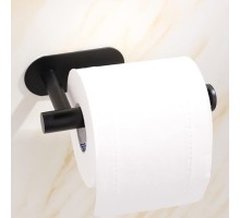 Kendinden Yapışkanlı Tuvalet Kağıtlığı – Mat Siyah Modern Banyo Rulo Askısı
