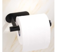 Kendinden Yapışkanlı Tuvalet Kağıtlığı – Mat Siyah Modern Banyo Rulo Askısı